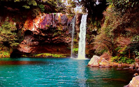 Cheonjiyeon Waterfall is a waterfall on Jeju Island photo