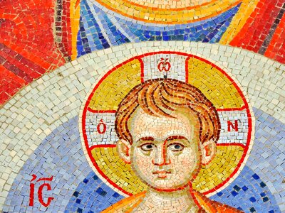 Child christianity mosaic photo