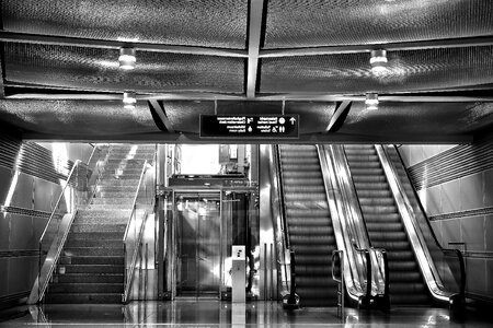 Black And White ceiling elevator photo