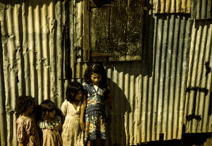 Children in a company housing settlement, 1941 photo