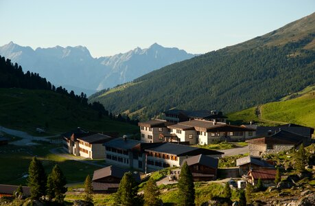 Village at the karwendel mountain photo