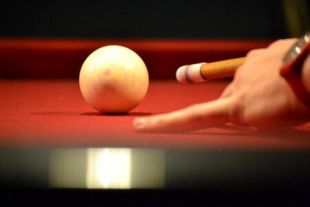 Queue pool table play photo