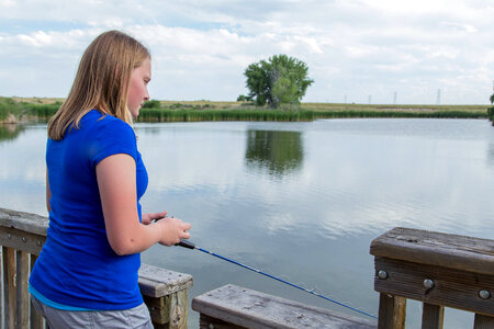 Young girl fishing-1 photo