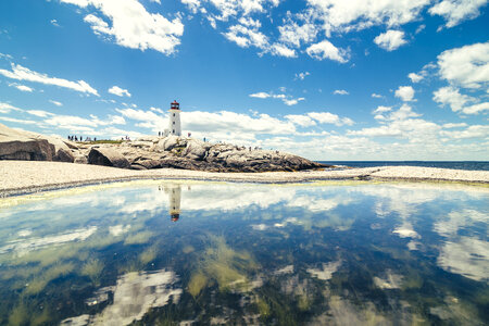 A Lighthouse Reflection with Calm Waters photo