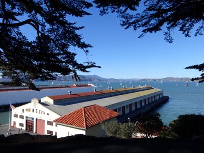 Sailboats harbor architecture photo