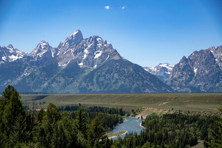 Grand Tetons beyond Snake River photo