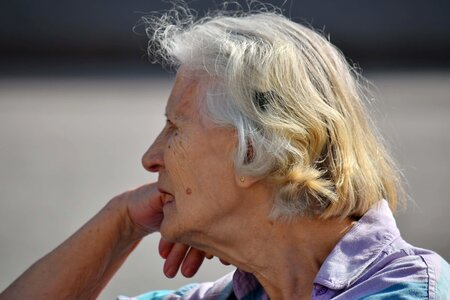 Grandmother hairstyle portrait photo