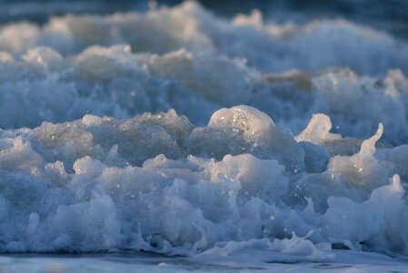 Waves foam sea