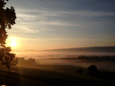 Morning Fog and sunrise photo