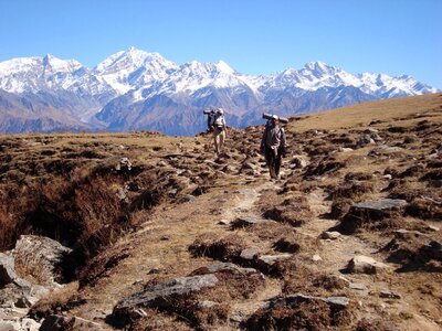 Trekking sherpas alone photo