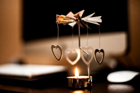Candle flame hearts