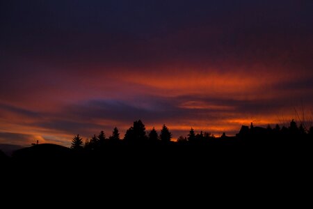 Backlight clouds silhouettes