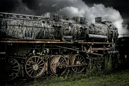 Railway out of date train wreck photo