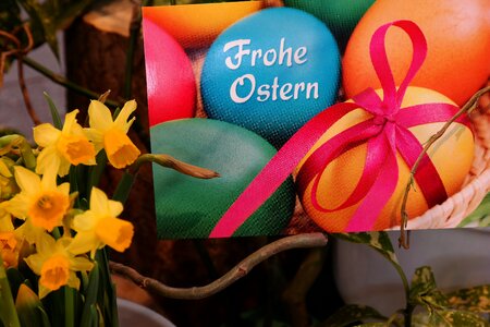Greeting card easter eggs postcard