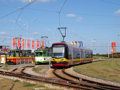 Trams in Łódź on the tracks photo