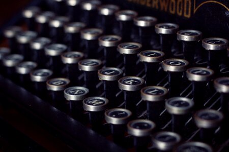 Closeup Vintage Typewriter Keys photo