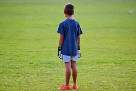 Boy child football player photo