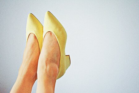 Woman Feet Yellow Shoes photo