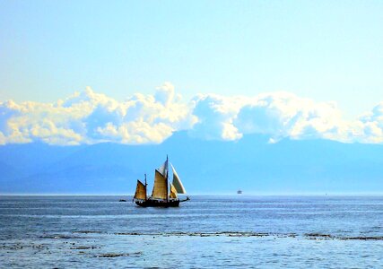 Boat ocean sky photo