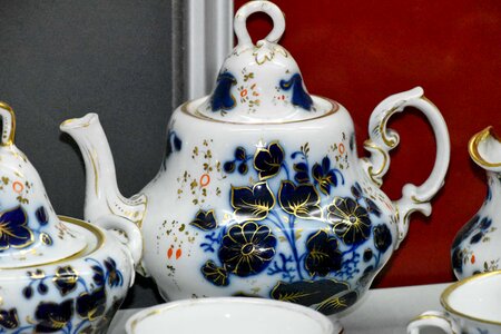 Porcelain pottery teapot photo