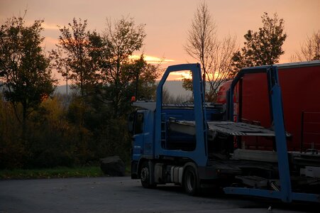 Highway sunrise haze