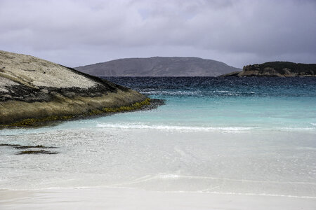 Beach, coastline, and hills landscape at Cape Le Grand National Park, Western Australia photo