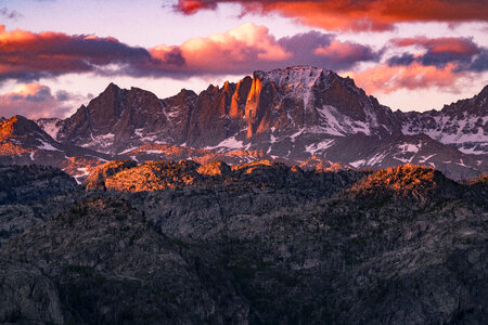 Sunrise over the mountains landscape