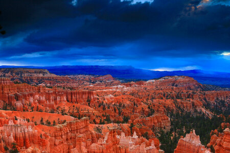 Grand landscape under the sky in Bryce Canyon National Park, Utah photo