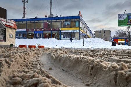 Snowy winter scene in Moscow