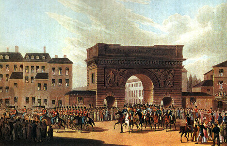 The Russian army enters Paris in 1814 during the Napoleonic wars photo