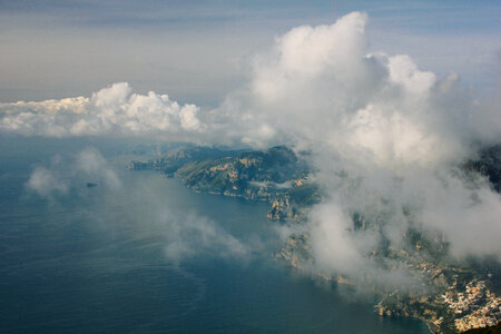 Blue clouds coast photo