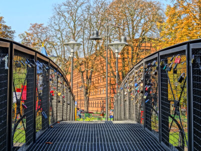 Metal footbridge, Bydgoszcz, Poland photo