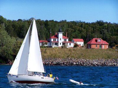 Sailboat sailing forest