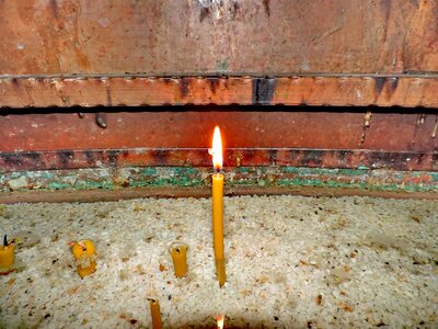 Candlelight copper metal photo