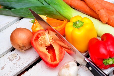Vegetables & Knife photo
