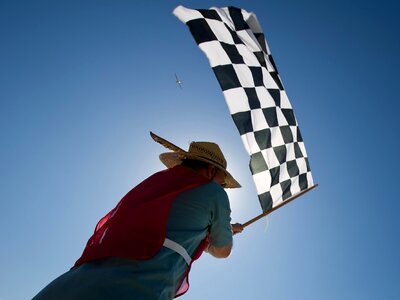 Clouds airplane-race flag