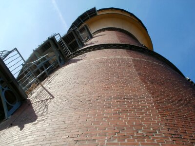 chimney on the clear blue sky background photo