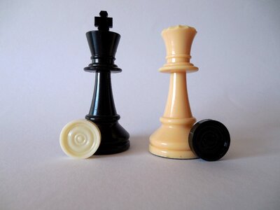 Chess pieces black white photo