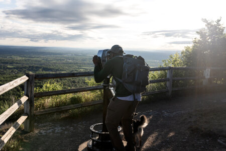 Man exploring mountain photo