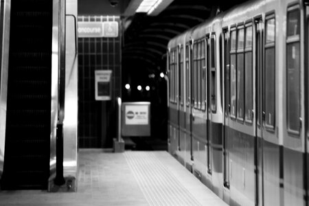 Transportation urban black and white photo