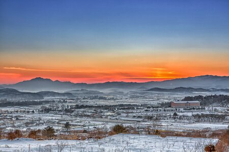 Winter sunset sky photo