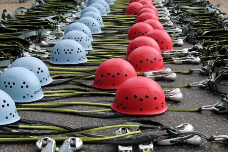 Climbing park helmets belts photo