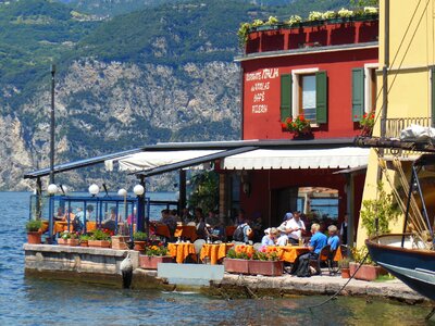 Malcesine tourists fish restaurant