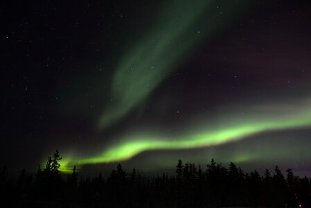 Aurora Borealis midnight night photo