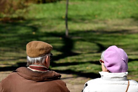 Couple enjoyment grandfather photo