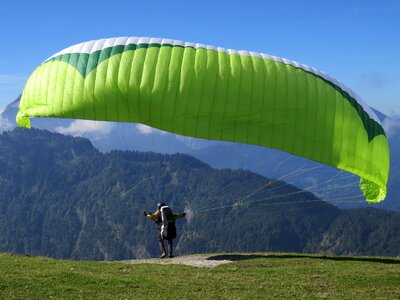 Flying paraglider action