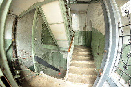 Staircase of old storage house at Hamburg’s port photo