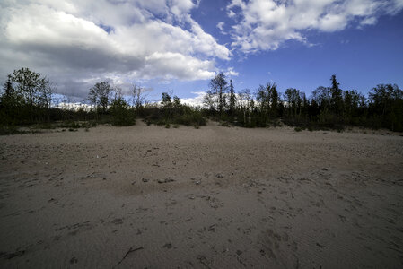 Clouds over the sand dune at Lesser Slave Lake Provincial Park photo