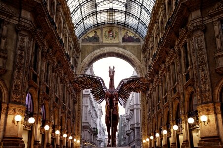 Milan Pegasus Gallery Statue Vittorio Emanuele Ii photo