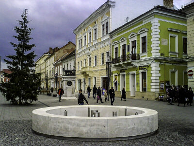 Pedestrianized Stret in Cluj-Napoca, Romania photo